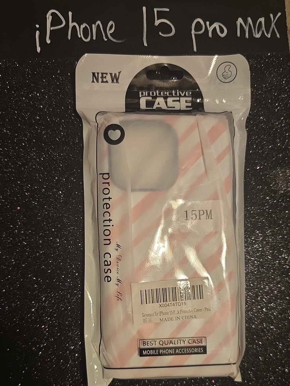 NWT Skyseaco iPhone 15 Pro Max Protective Phone Case Pink Stripes